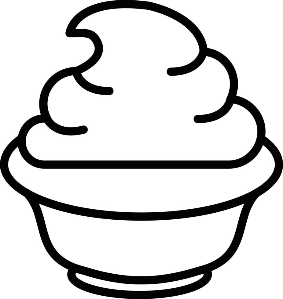 icône de ligne de yaourt vecteur