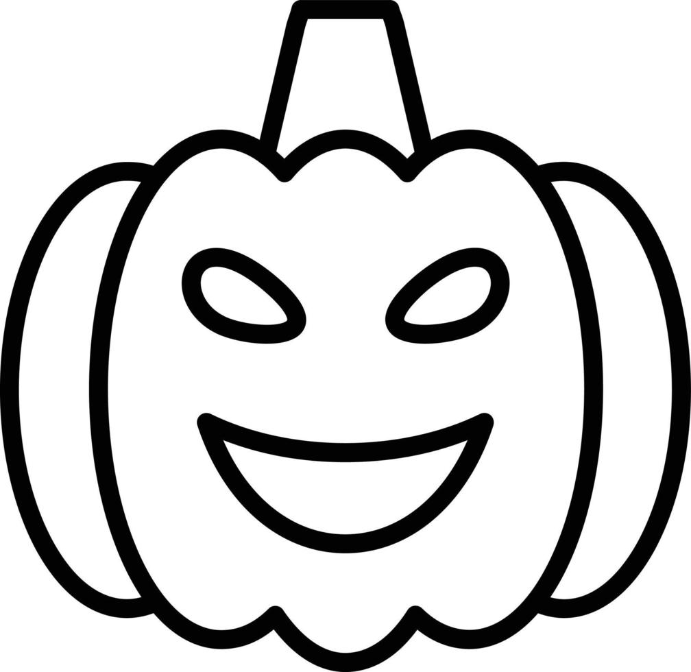 icône de ligne citrouille halloween vecteur