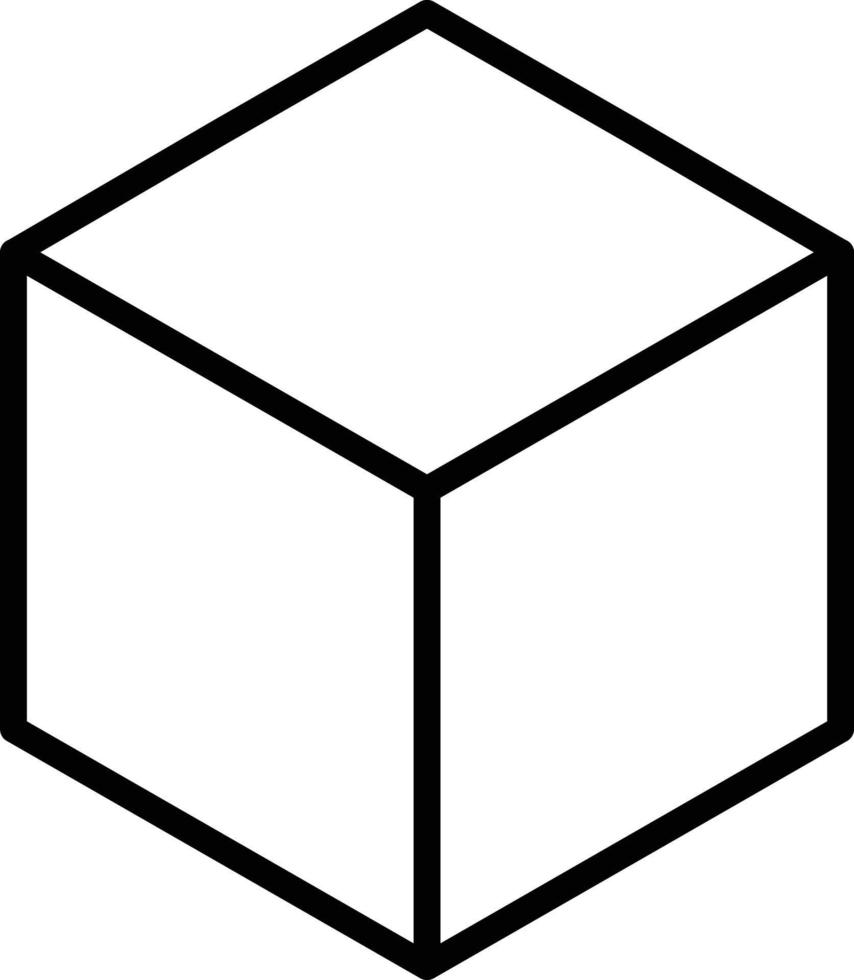 icône de ligne de cube vecteur