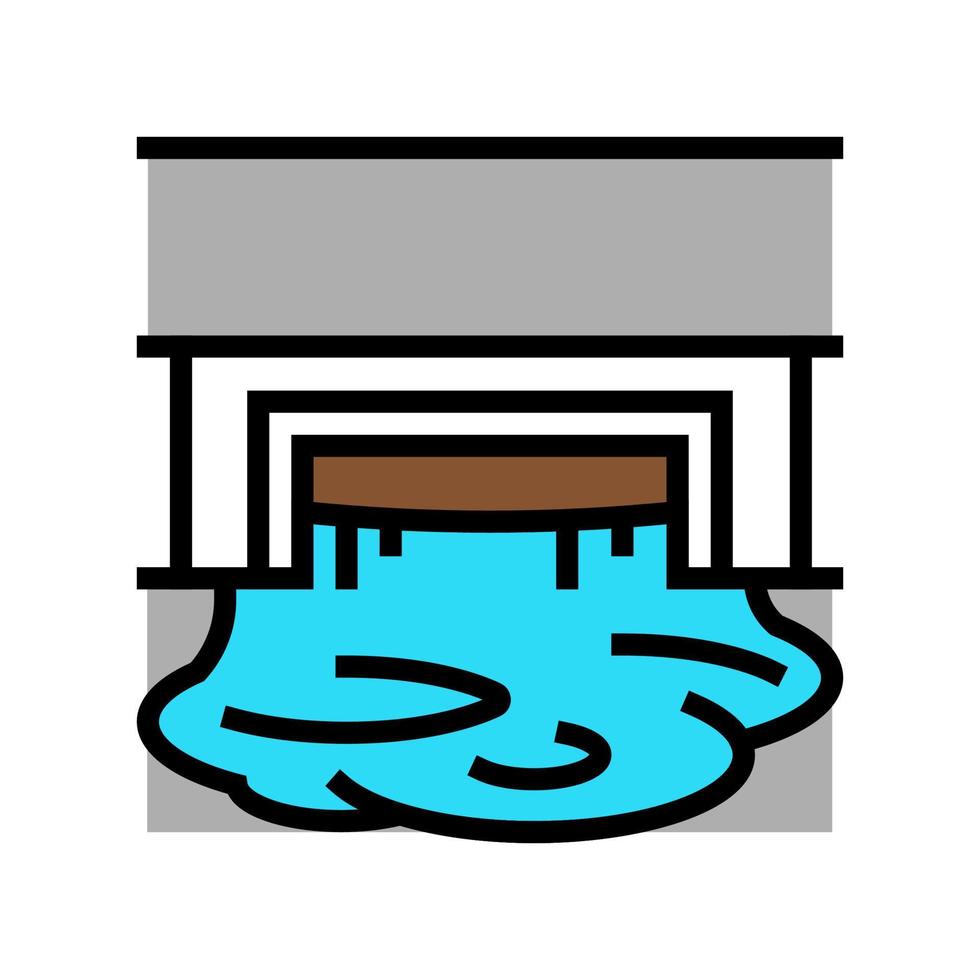 illustration vectorielle de l'icône de couleur du système de drainage de l'industrie vecteur