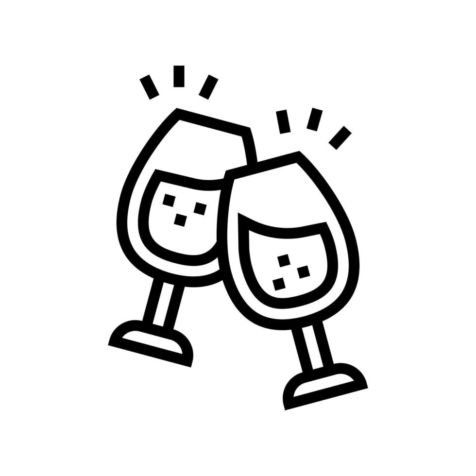 illustration vectorielle de l'icône de la ligne de loisirs du vin vecteur