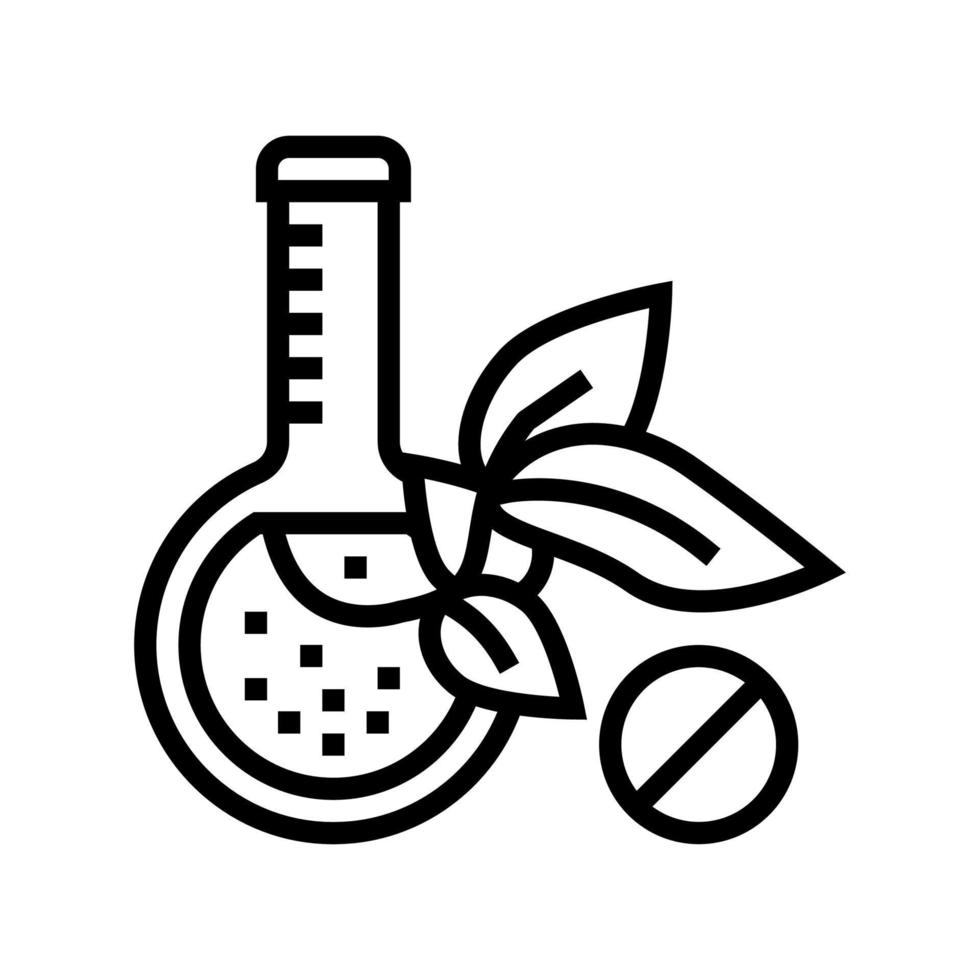 illustration vectorielle de l'icône de la ligne liquide de l'homéopathie naturelle vecteur