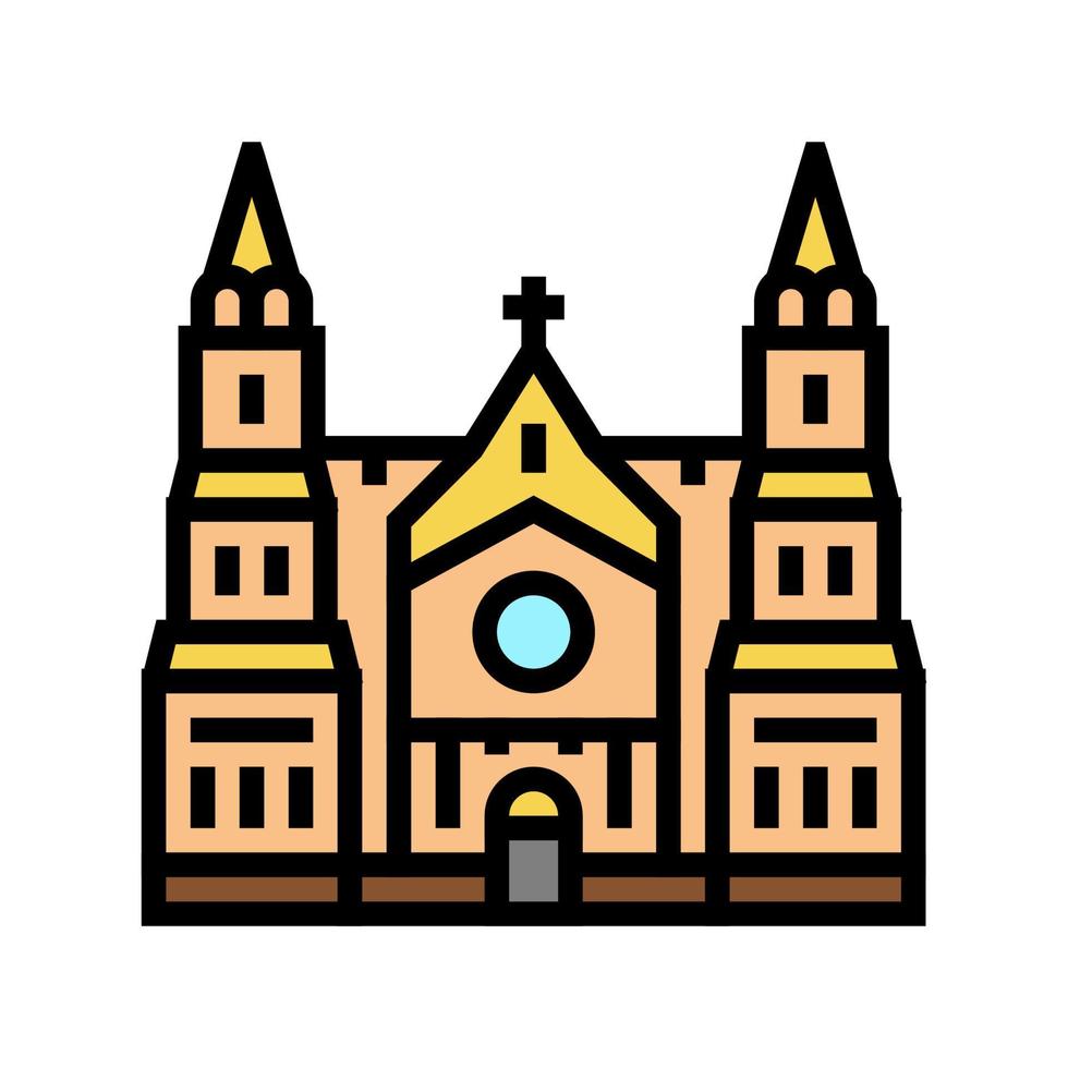 cathédrale, bâtiment, couleur, icône, vecteur, illustration vecteur