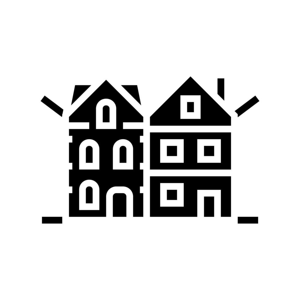 illustration vectorielle d'icône de glyphe de maison de ville vecteur