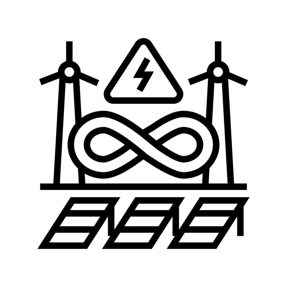 illustration vectorielle de l'icône de la ligne d'énergie renouvelable vecteur