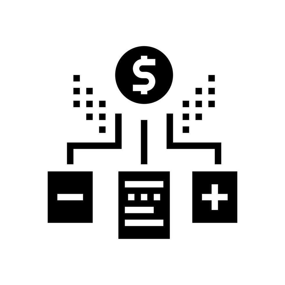 accord financier avantages et inconvénients glyphe icône illustration vectorielle vecteur