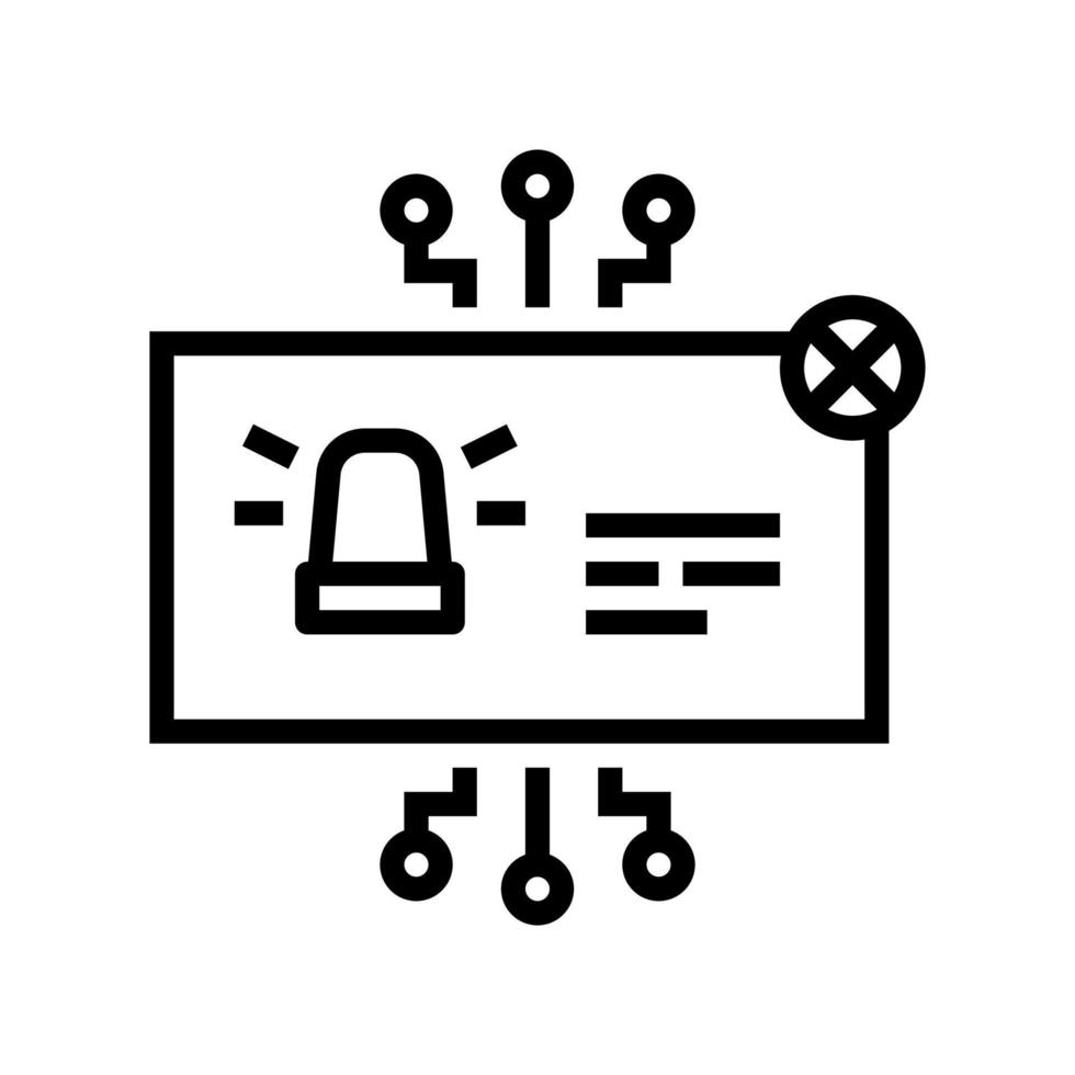 visite d'avertissement à l'illustration vectorielle de l'icône de la ligne du site dangereux vecteur