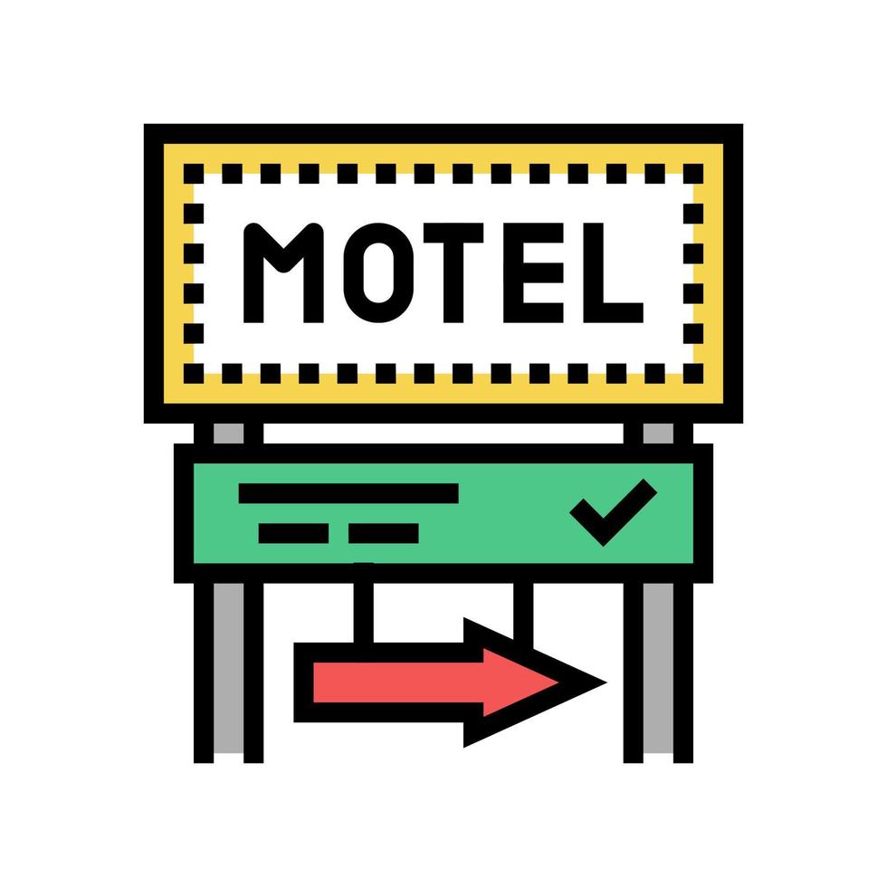 route publicité marque motel couleur icône illustration vectorielle vecteur