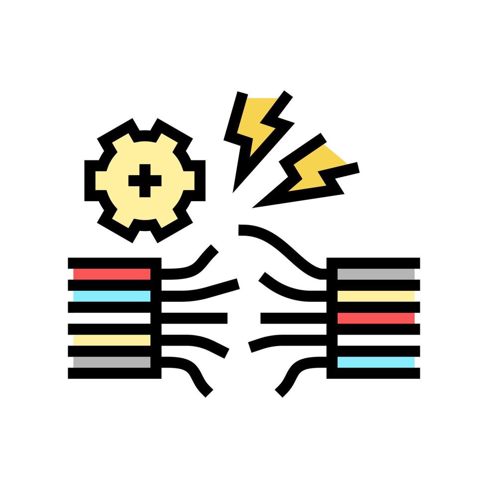 illustration vectorielle d'icône de couleur de rupture de fil vecteur