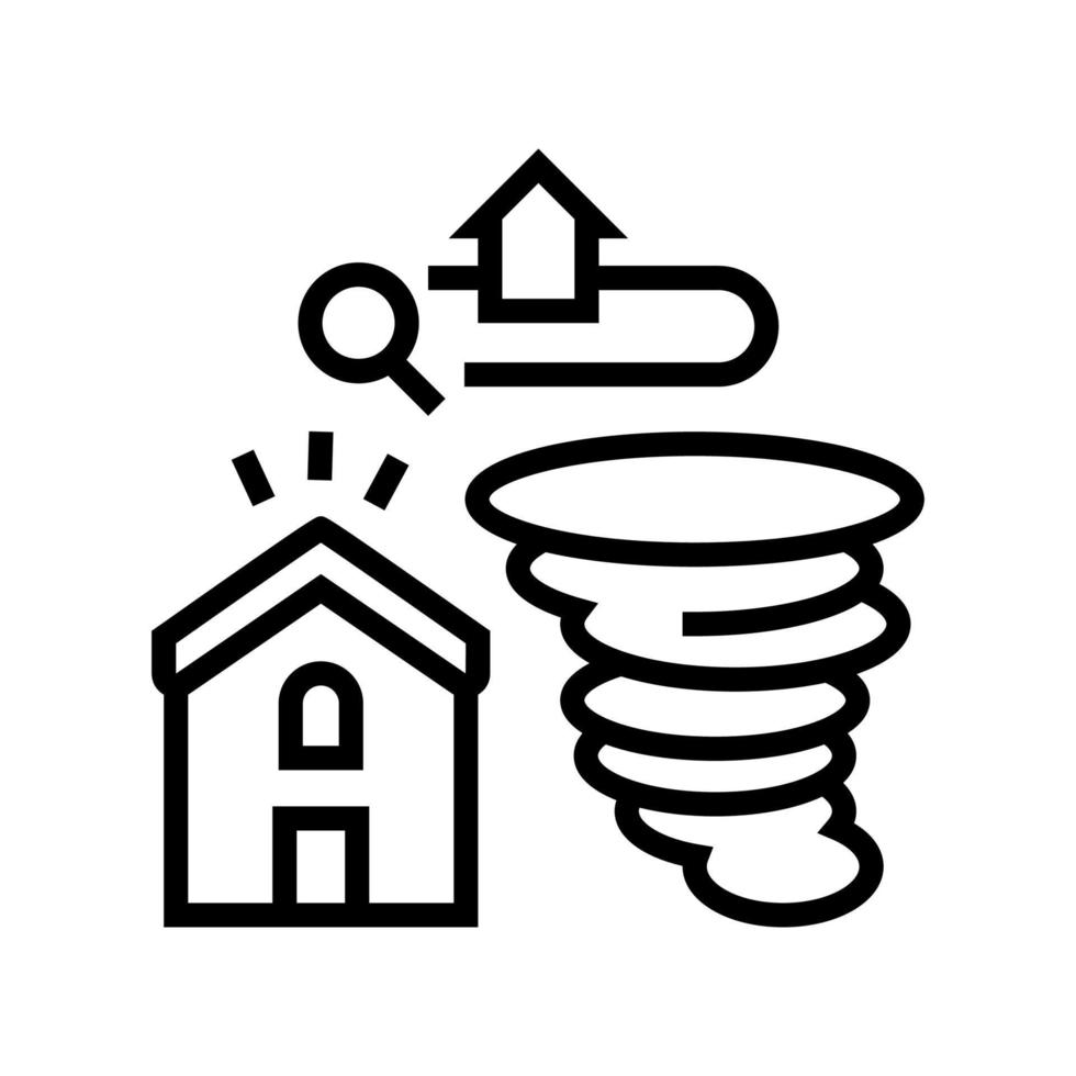 illustration vectorielle de l'icône de la ligne des catastrophes naturelles vecteur