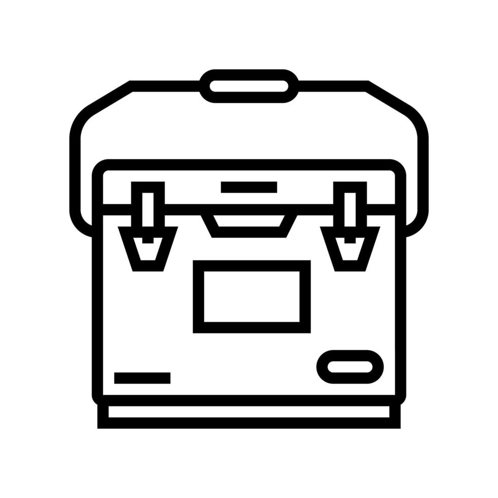 illustration vectorielle d'icône de ligne de refroidisseur de camp vecteur