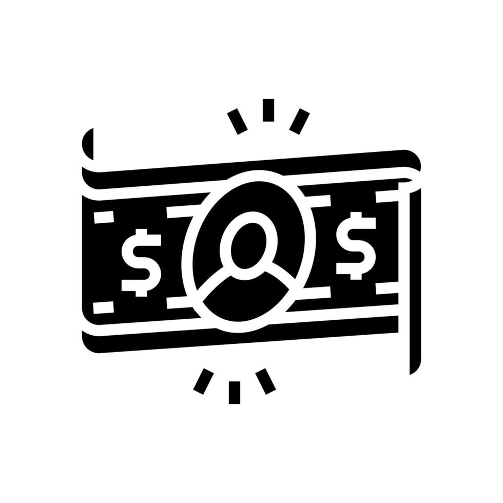 argent dollar glyphe icône illustration vectorielle vecteur