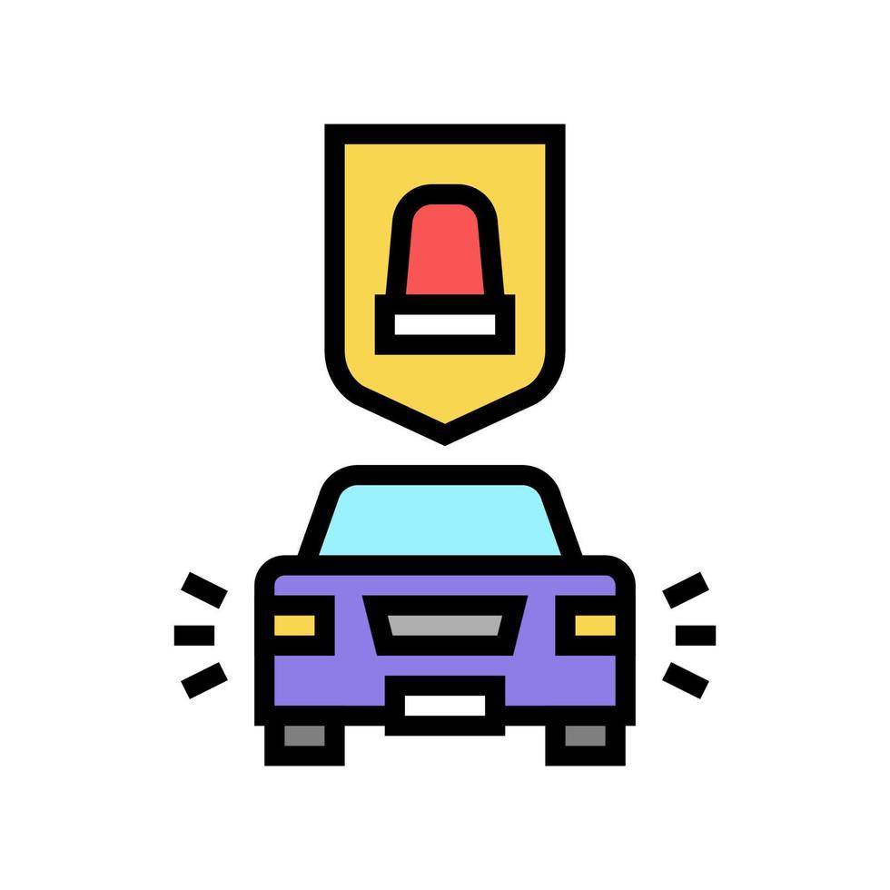 voiture d'alarme protéger l'icône de couleur de l'appareil illustration vectorielle vecteur