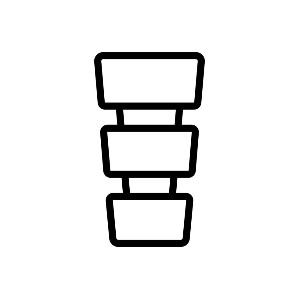 illustration de contour vectoriel icône vase à plusieurs niveaux