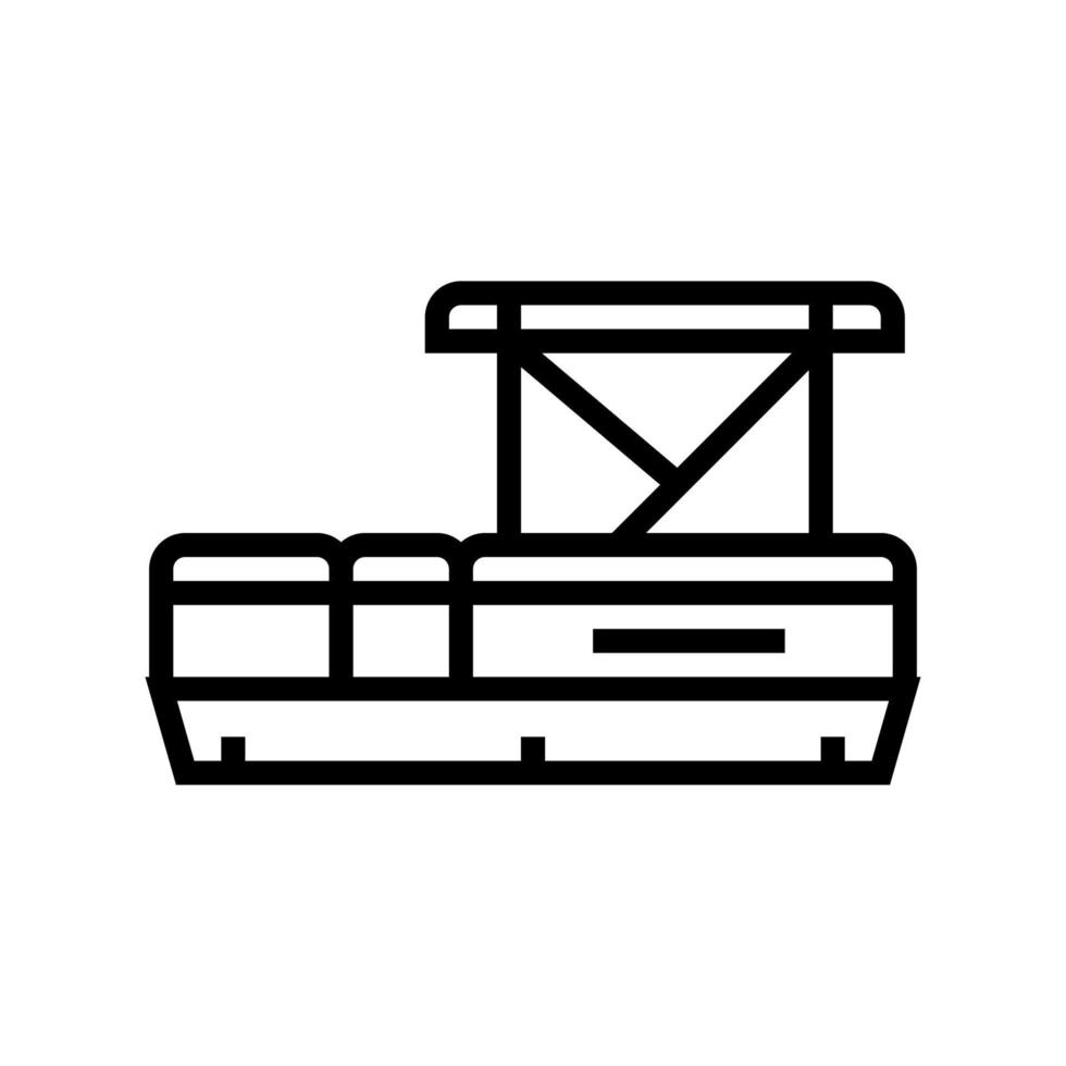 illustration vectorielle d'icône de ligne de bateau ponton vecteur