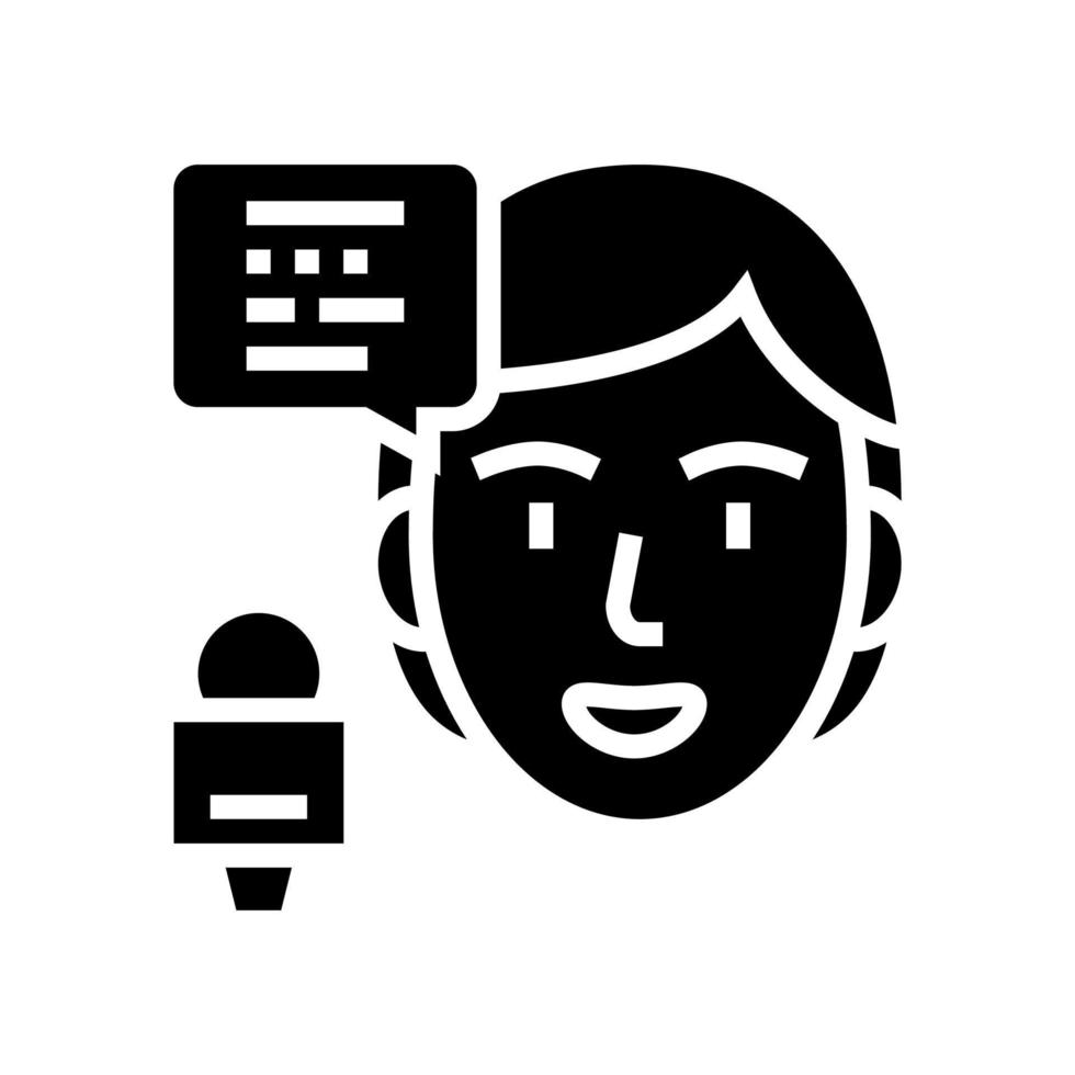 orateur forum glyphe icône illustration vectorielle vecteur