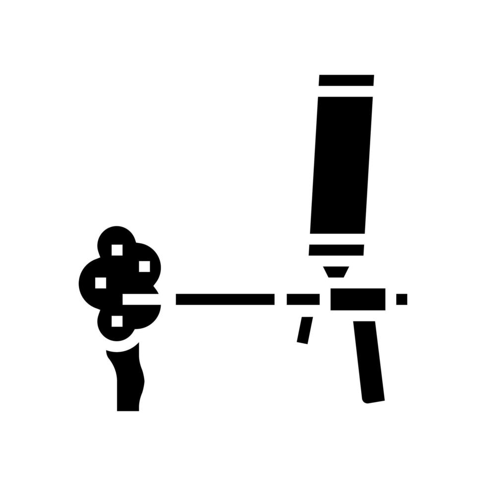 pistolet à mousse équipement glyphe icône illustration vectorielle vecteur