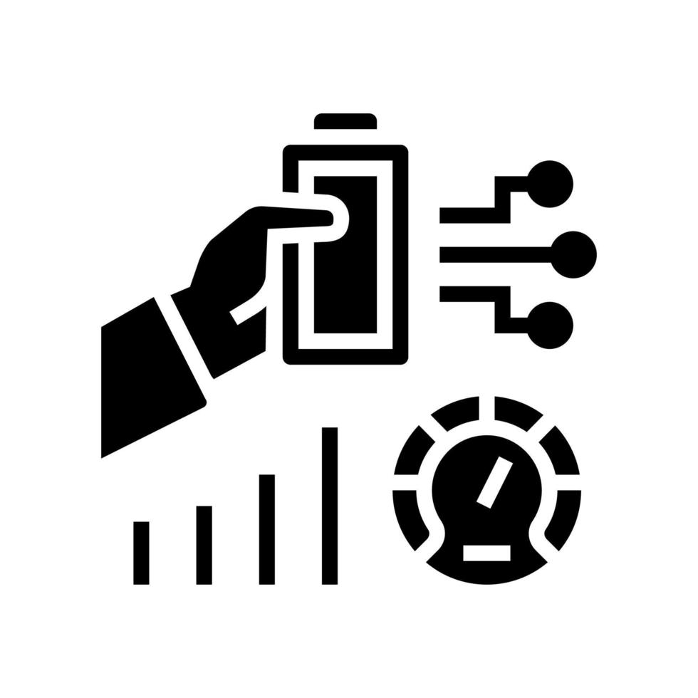 illustration vectorielle de l'icône de glyphe d'optimisation de la batterie vecteur