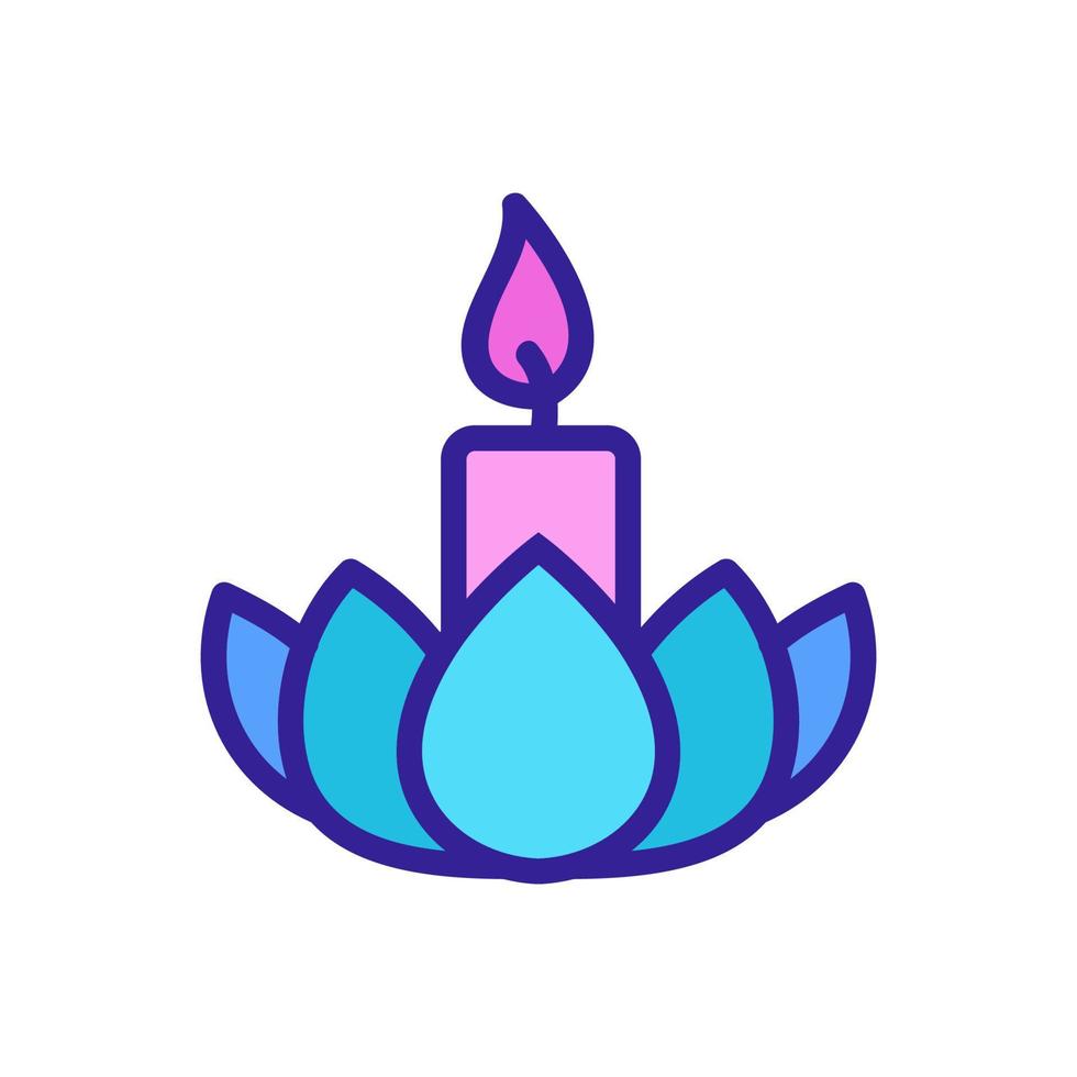 bougie dans l'illustration vectorielle de l'icône de la fleur de lotus vecteur