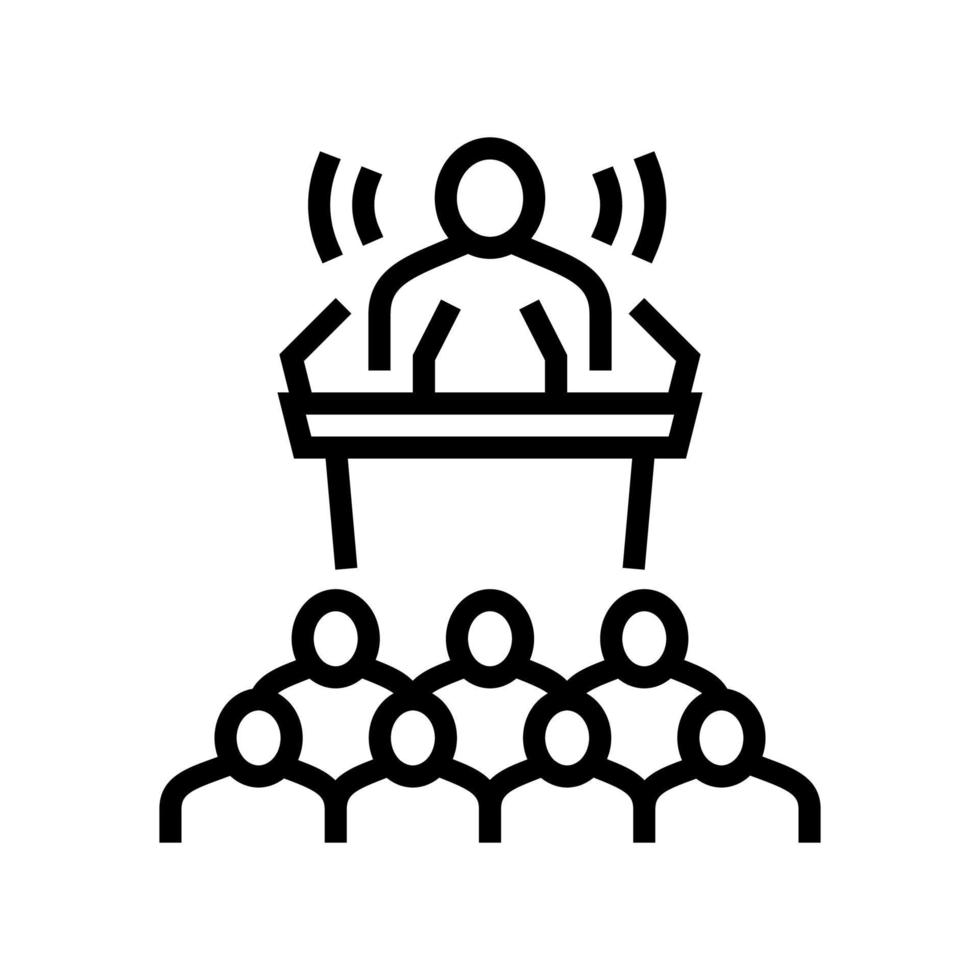 illustration vectorielle de l'icône de la ligne de communiqué de presse vecteur