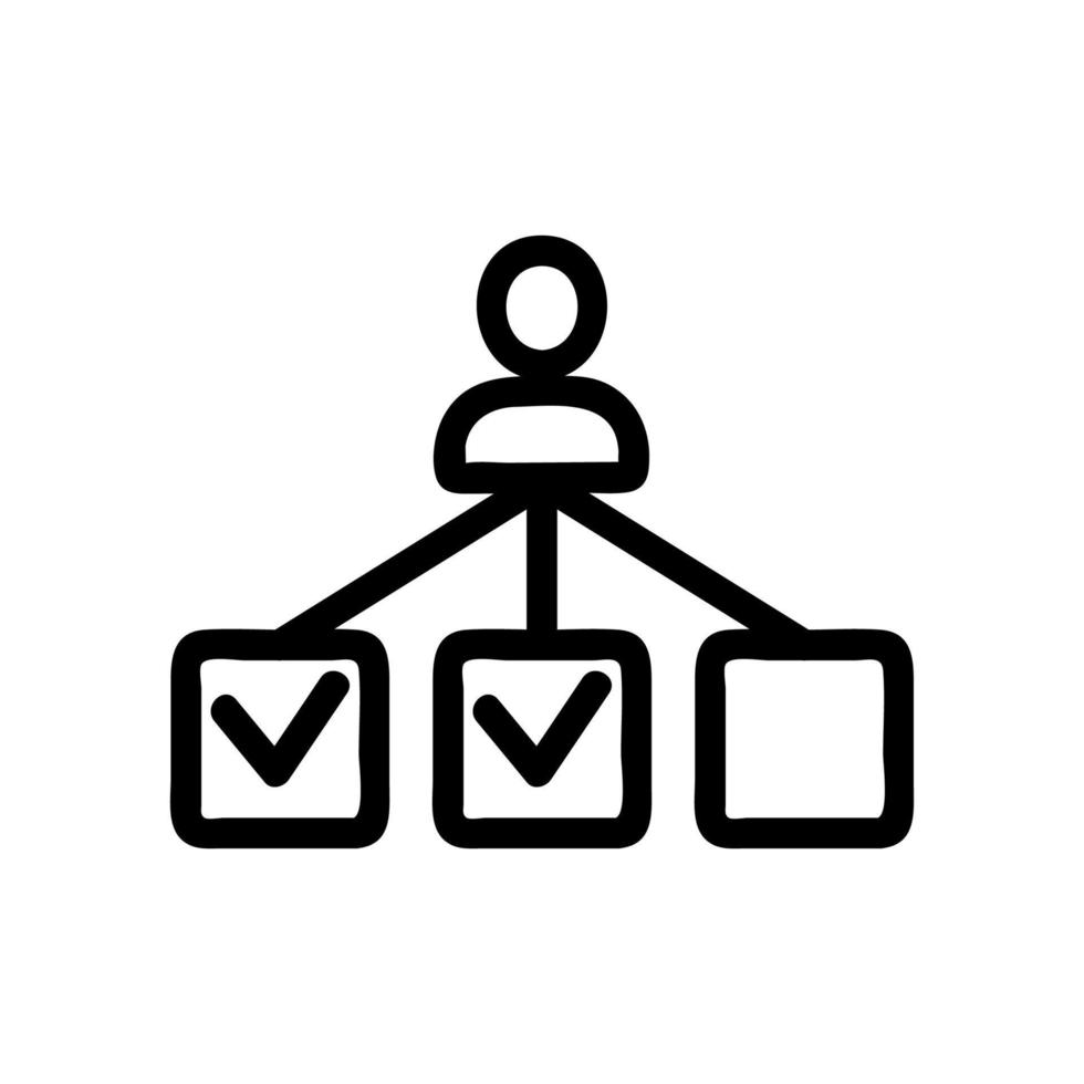 vecteur d'icône de choix de gestionnaire. illustration de symbole de contour isolé