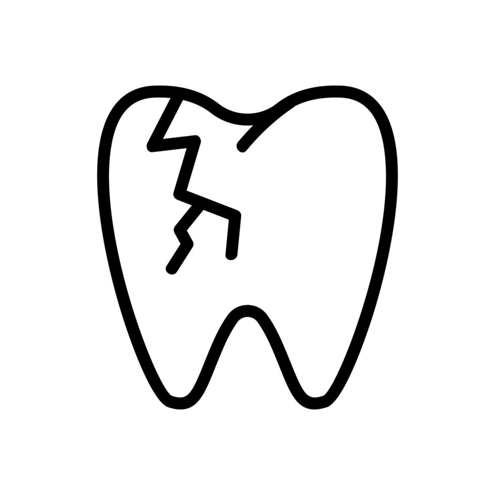 vecteur d'icône de mal de dents. illustration de symbole de contour isolé