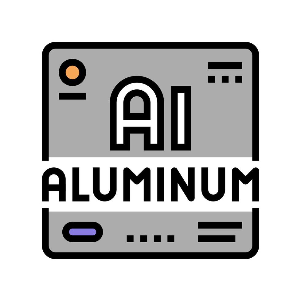 illustration vectorielle d'icône de couleur de matériau chimique en aluminium vecteur
