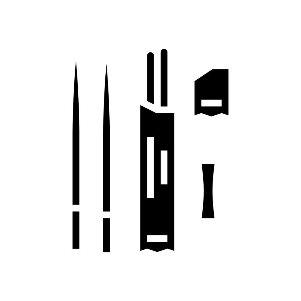 ustensile de baguettes pour manger illustration vectorielle d'icône de glyphe de nourriture asiatique vecteur