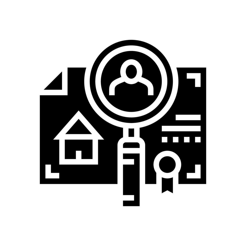Vérification de l'illustration vectorielle de l'icône du glyphe des recommandations des locataires vecteur