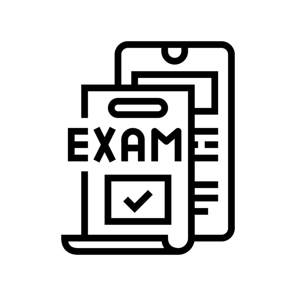 illustration vectorielle de l'icône de la ligne d'examen en ligne vecteur