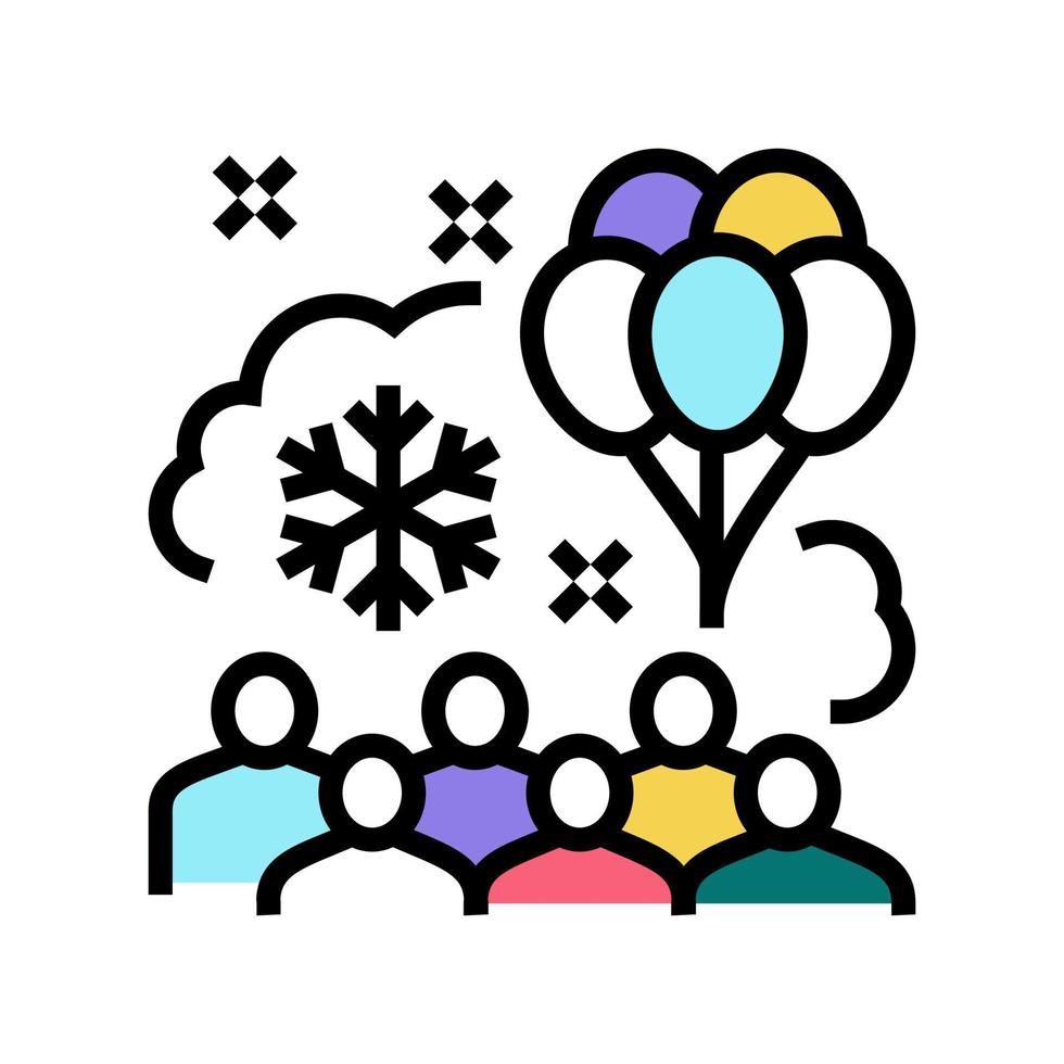 illustration vectorielle d'icône de couleur de fête d'enfants d'hiver vecteur