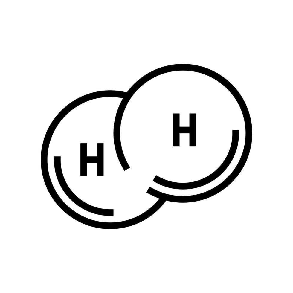 illustration vectorielle de l'icône de la ligne d'hydrogène composé chimique vecteur