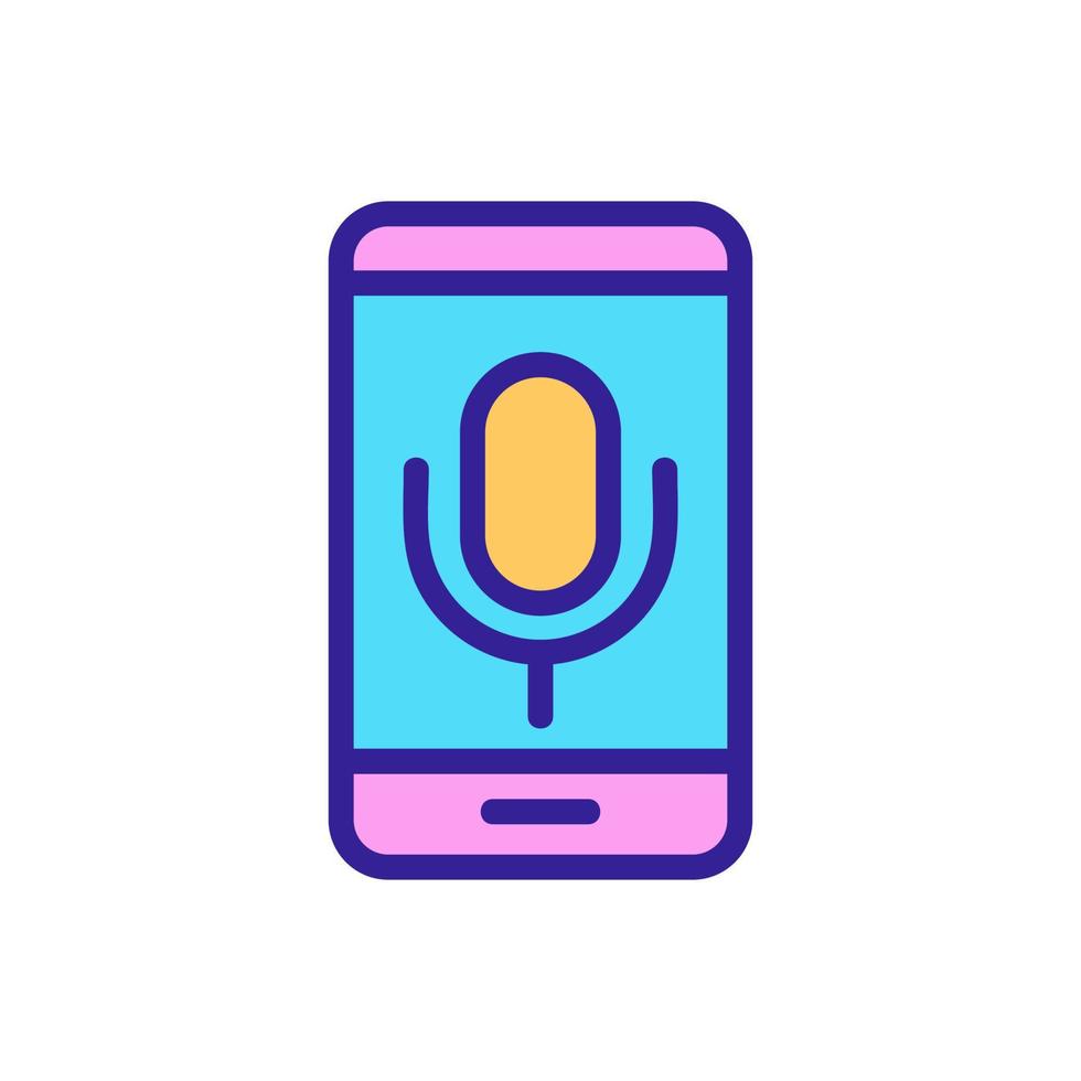 téléphone, vecteur d'icône de microphone. illustration de symbole de contour isolé