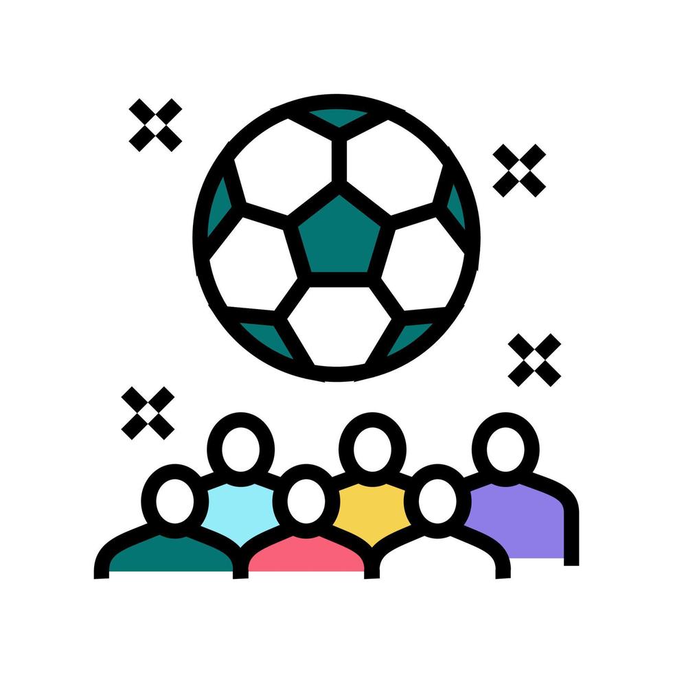 illustration vectorielle d'icône de couleur de fête d'enfants de football vecteur