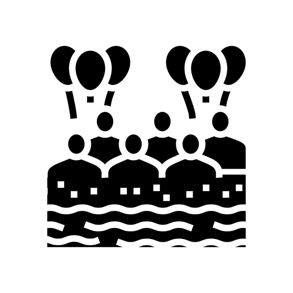 plage enfants fête glyphe icône illustration vectorielle vecteur