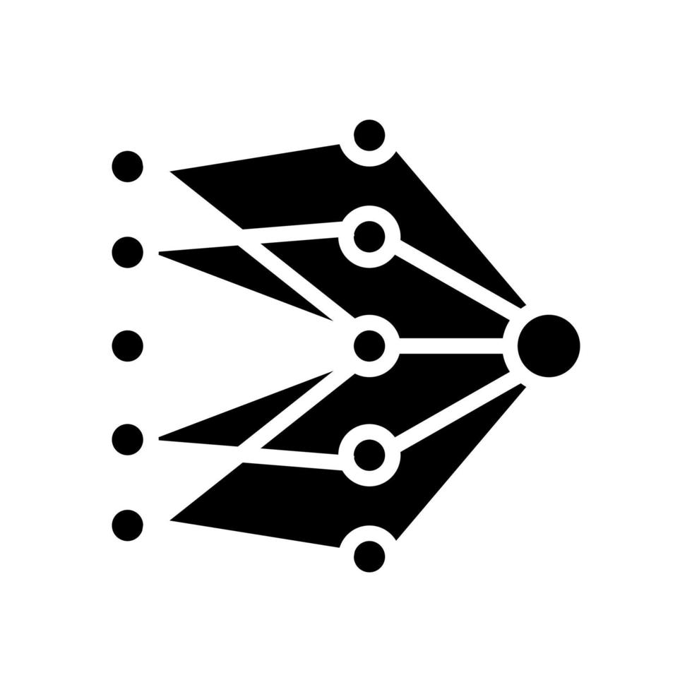 illustration vectorielle d'icône de glyphe de réseau de neurones à couche unique vecteur