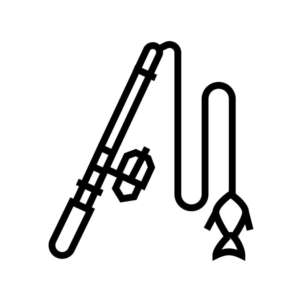 illustration vectorielle de l'icône de la ligne de loisirs pour hommes de pêche vecteur