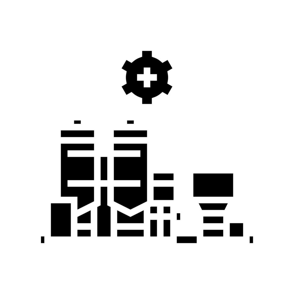 fabrication usine glyphe icône illustration vectorielle vecteur