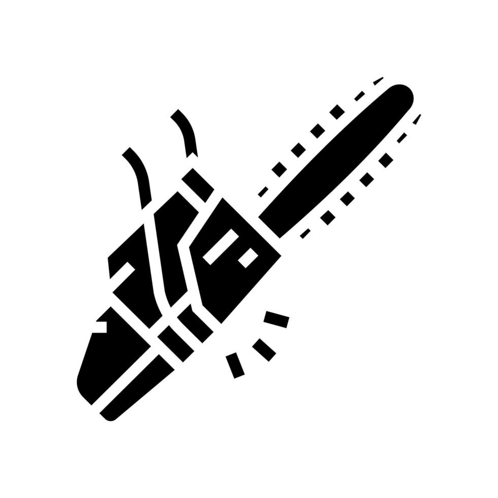 tronçonneuse équipement glyphe icône illustration vectorielle vecteur