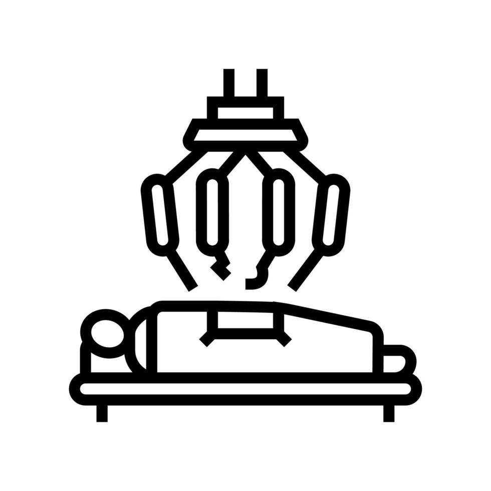 illustration vectorielle de l'icône de la ligne de chirurgie robotique vecteur