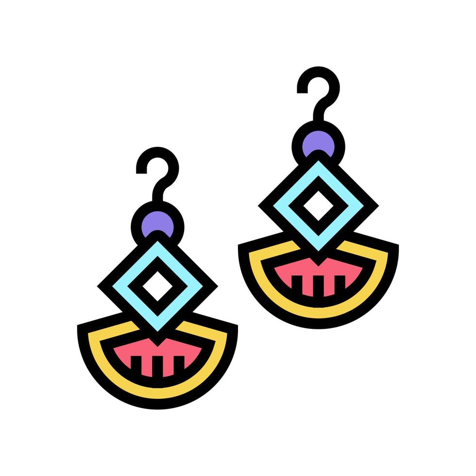 boucles d'oreilles bijoux couleur icône illustration vectorielle vecteur