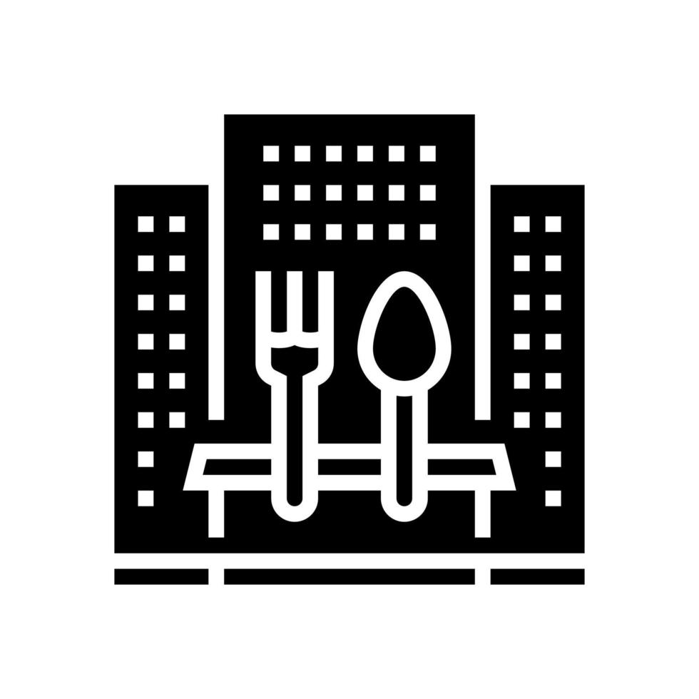 hôtel restauration service glyphe icône illustration vectorielle vecteur