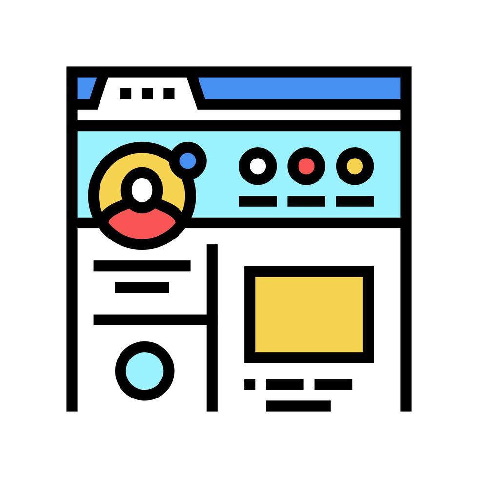 illustration vectorielle de l'icône de couleur du profil social de l'utilisateur vecteur
