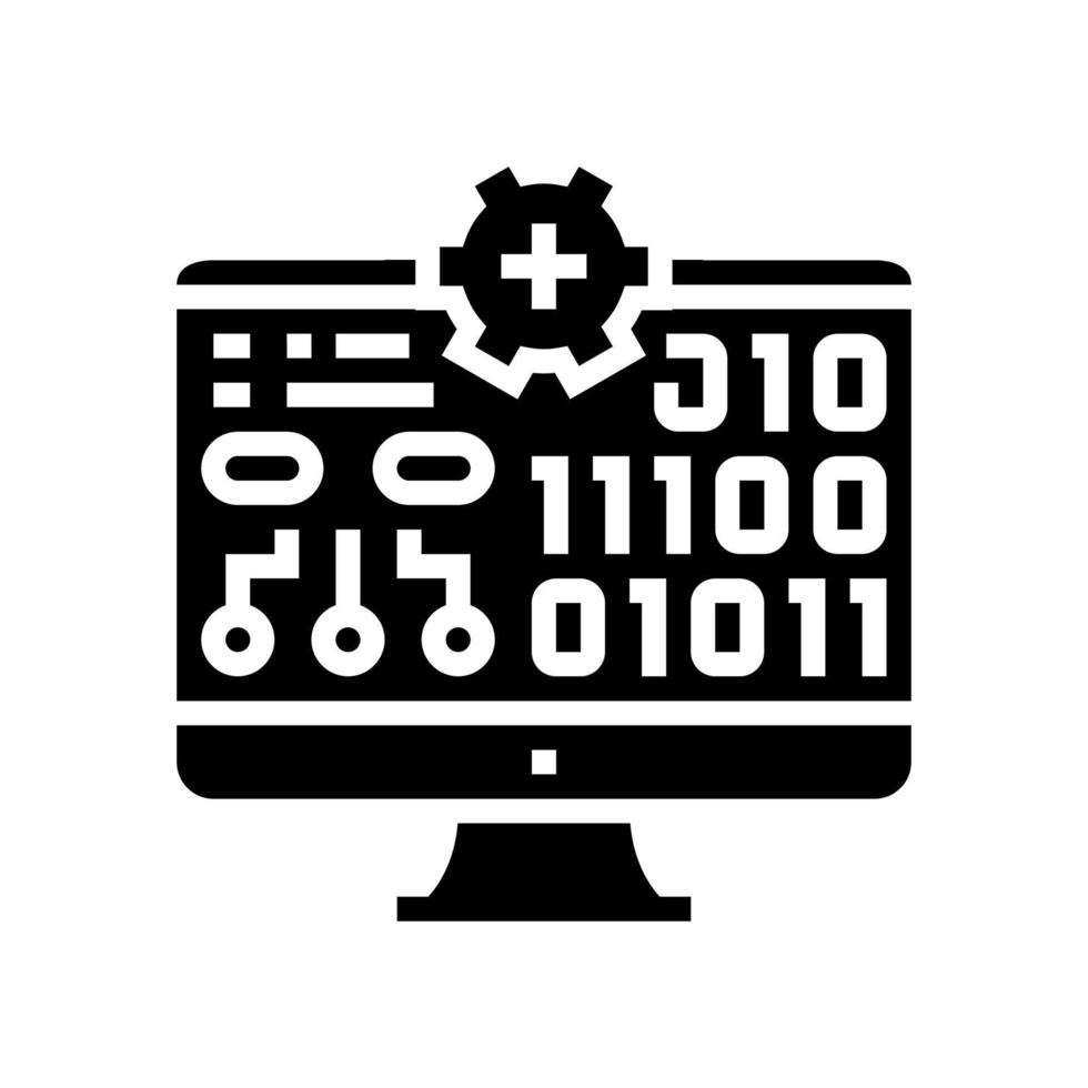 illustration vectorielle de l'icône du glyphe de l'ordinateur de l'école vecteur