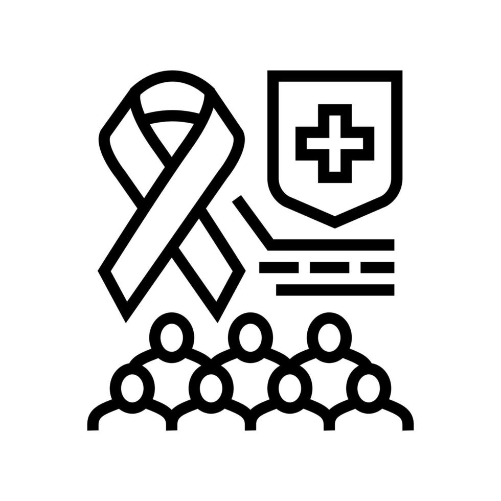 illustration vectorielle de l'icône de la ligne du problème social du sida vecteur