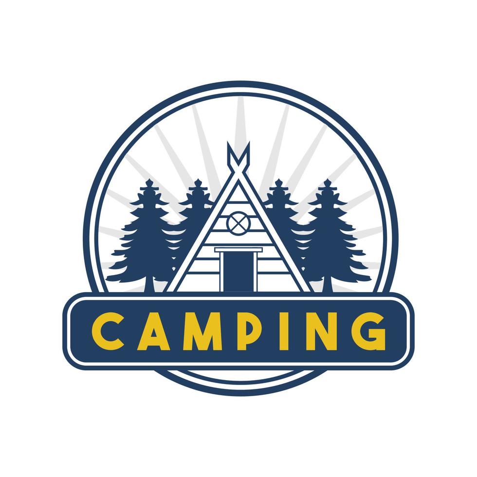 logo rétro camping et aventure en plein air vecteur