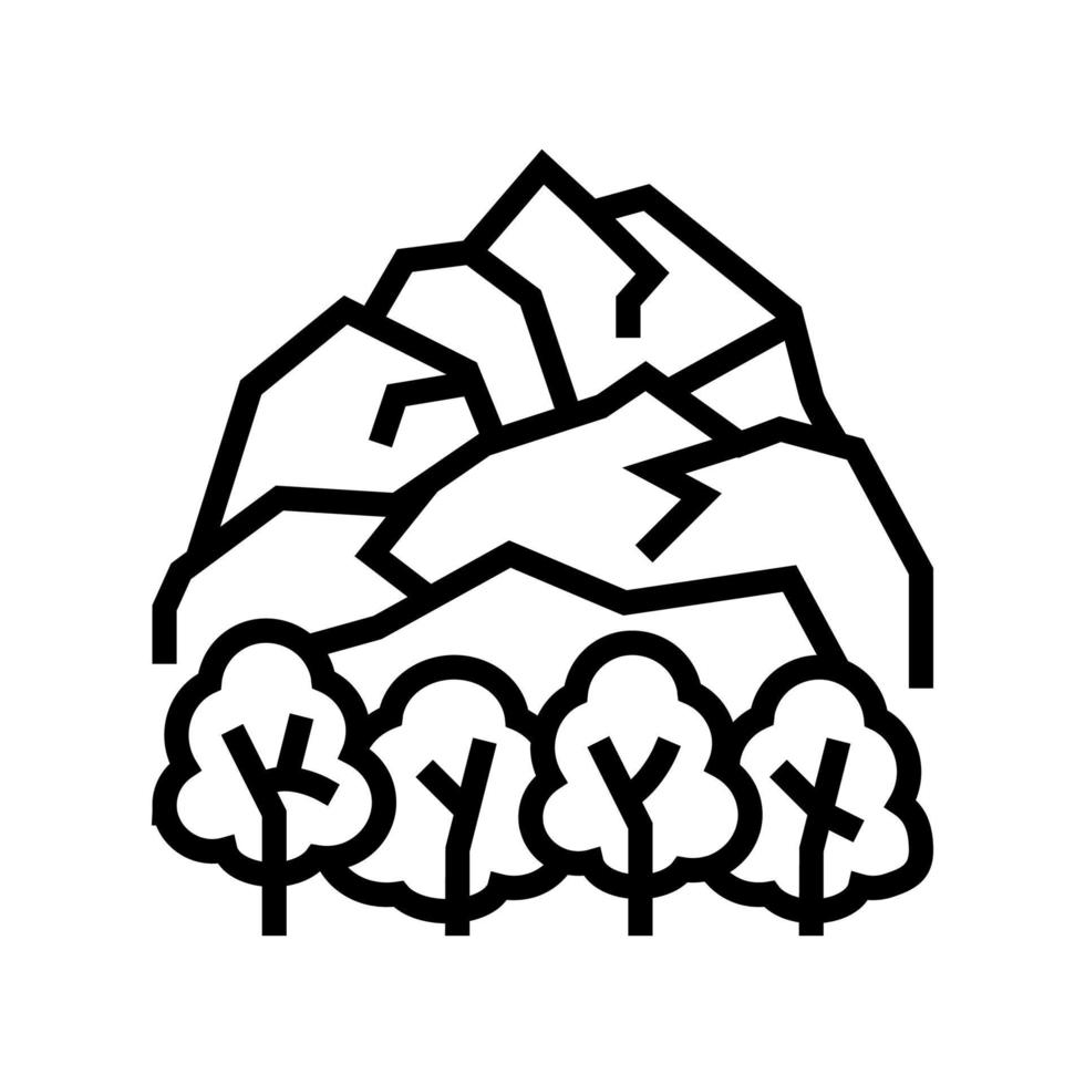 toundra paysage ligne icône illustration vectorielle vecteur