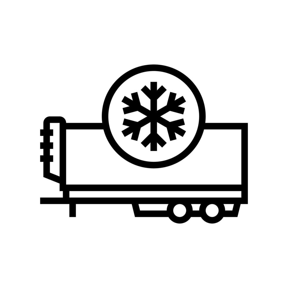 Illustration vectorielle de l'icône de la ligne de la remorque du réfrigérateur vecteur