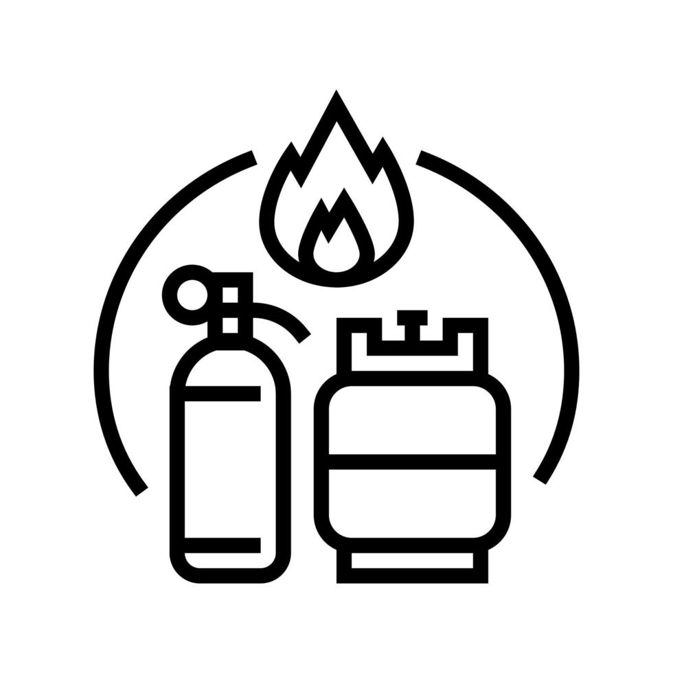 illustration vectorielle d'icône de ligne de conteneur de gaz vecteur