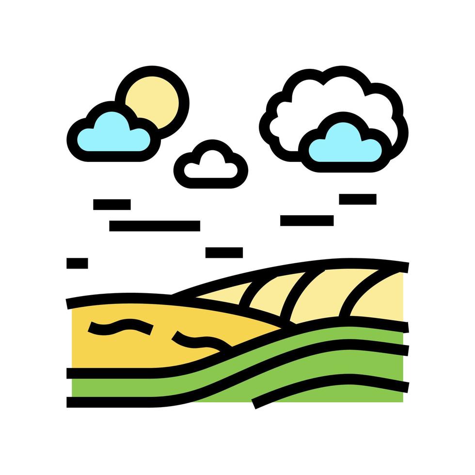 illustration vectorielle d'icône de couleur de terre de prairie vecteur